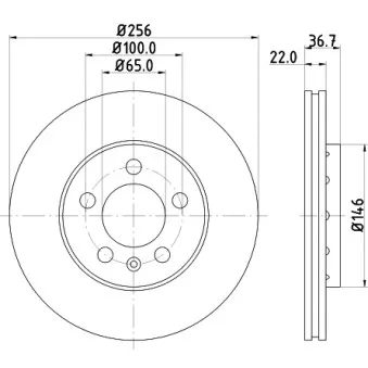 Jeu de 2 disques de frein avant HELLA PAGID 8DD 355 105-361 pour VOLKSWAGEN POLO 1.9 SDI - 64cv