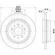 Jeu de 2 disques de frein arrière HELLA PAGID [8DD 355 107-091]