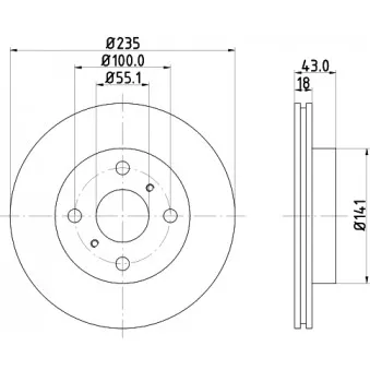 Jeu de 2 disques de frein avant HELLA PAGID OEM 4351252020