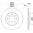 Jeu de 2 disques de frein avant HELLA PAGID [8DD 355 107-571]