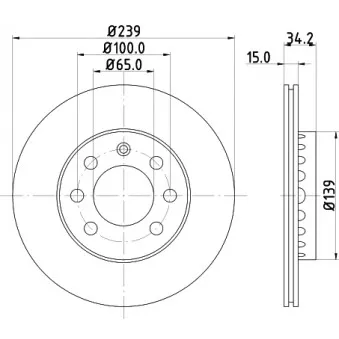 HELLA PAGID 8DD 355 107-571 - Jeu de 2 disques de frein avant