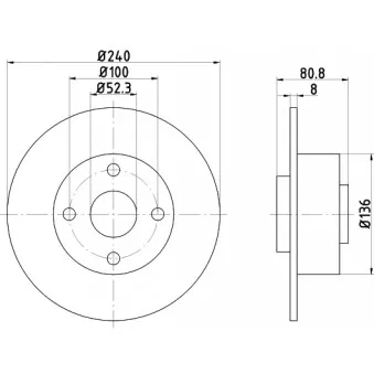 HELLA PAGID 8DD 355 109-341 - Jeu de 2 disques de frein avant