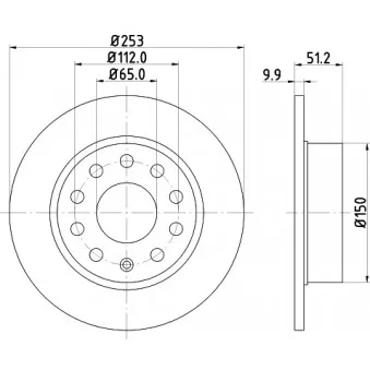 Jeu de 2 disques de frein arrière HELLA PAGID OEM 1k0615601k