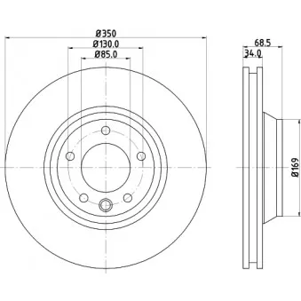 Disque de frein avant droit HELLA PAGID OEM 7L6615302E
