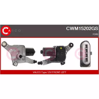 Moteur d'essuie-glace CASCO CWM15202GS pour FORD KUGA 2.0 TDCi 4x4 - 180cv