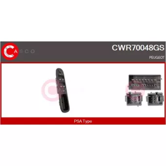 Interrupteur, lève-vitre CASCO CWR70048GS pour PEUGEOT 3008 1.6 VTI - 120cv