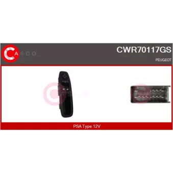 Interrupteur, lève-vitre CASCO CWR70117GS pour PEUGEOT 208 1.6 - 120cv