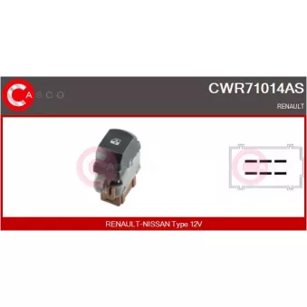 CASCO CWR71014AS - Interrupteur, lève-vitre