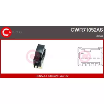 CASCO CWR71052AS - Interrupteur, lève-vitre