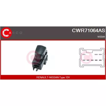 CASCO CWR71064AS - Interrupteur, lève-vitre