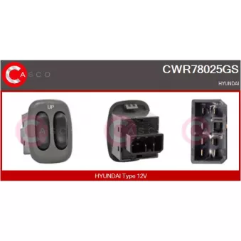 CASCO CWR78025GS - Interrupteur, lève-vitre