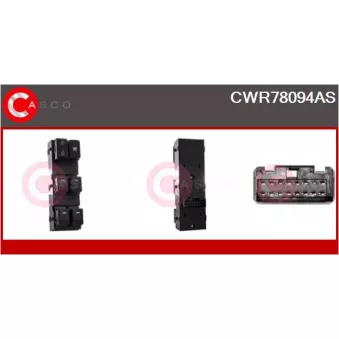 CASCO CWR78094AS - Interrupteur, lève-vitre avant gauche