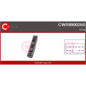 CASCO CWR89002AS - Interrupteur, lève-vitre