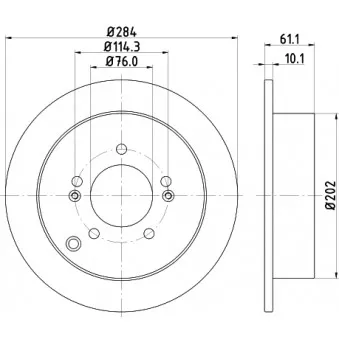 Jeu de 2 disques de frein arrière HELLA PAGID OEM 584113A300