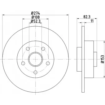 Jeu de 2 disques de frein arrière HELLA PAGID OEM 7701713008