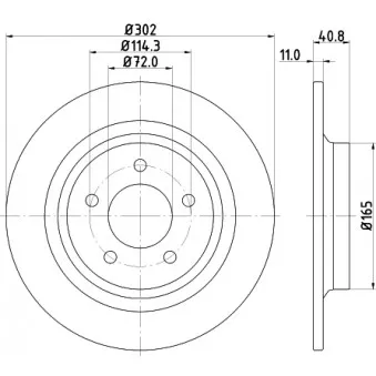 Jeu de 2 disques de frein arrière HELLA PAGID OEM C23Y26251A