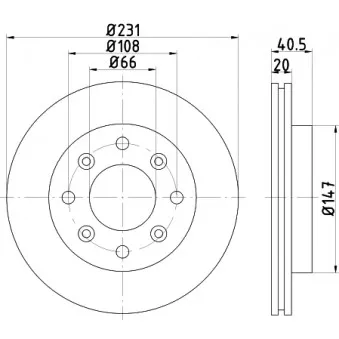 HELLA PAGID 8DD 355 113-801 - Jeu de 2 disques de frein avant