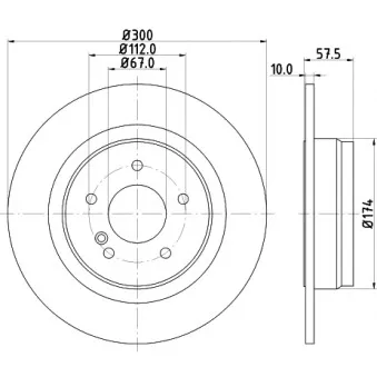 Jeu de 2 disques de frein arrière HELLA PAGID OEM A2044231512