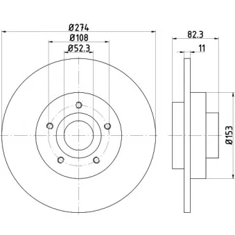 HELLA PAGID 8DD 355 114-971 - Jeu de 2 disques de frein avant