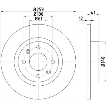 Jeu de 2 disques de frein avant HELLA PAGID OEM 6001577683