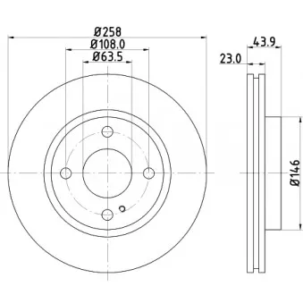 Jeu de 2 disques de frein avant HELLA PAGID 8DD 355 115-371 pour FORD FIESTA 1.6 ST - 182cv