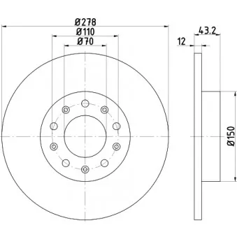 HELLA PAGID 8DD 355 116-681 - Jeu de 2 disques de frein avant