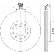 Jeu de 2 disques de frein avant HELLA PAGID [8DD 355 116-701]