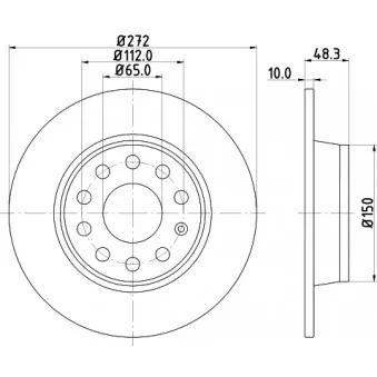 Jeu de 2 disques de frein arrière HELLA PAGID OEM 1K0615601AA