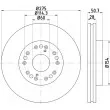 Jeu de 2 disques de frein avant HELLA PAGID [8DD 355 117-051]