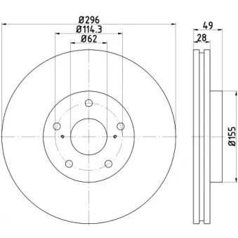 HELLA PAGID 8DD 355 117-431 - Jeu de 2 disques de frein avant