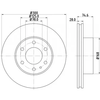 Jeu de 2 disques de frein avant HELLA PAGID OEM 2996131