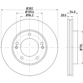 Jeu de 2 disques de frein avant HELLA PAGID OEM 517123E000