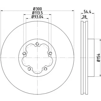 Jeu de 2 disques de frein avant HELLA PAGID OEM 1543340