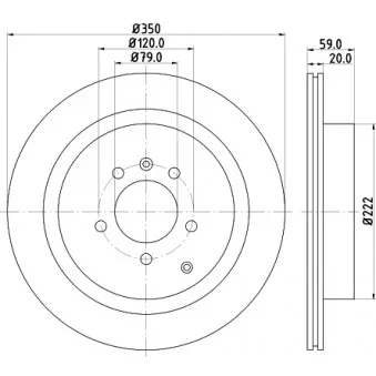 HELLA PAGID 8DD 355 118-781 - Jeu de 2 disques de frein arrière