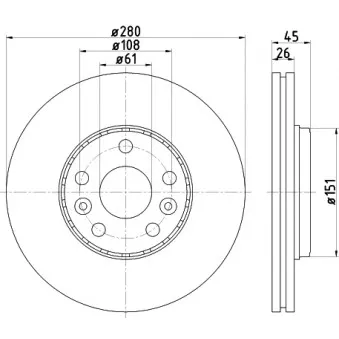 HELLA PAGID 8DD 355 119-691 - Jeu de 2 disques de frein avant