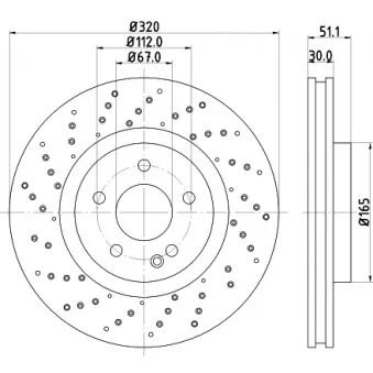 Jeu de 2 disques de frein avant HELLA PAGID OEM 2464212712