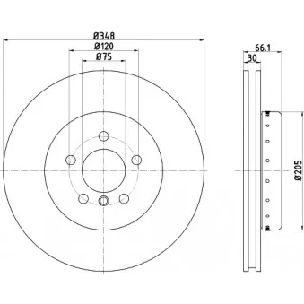 Jeu de 2 disques de frein avant HELLA PAGID OEM 34116775277
