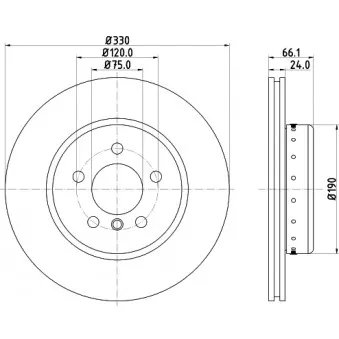 Jeu de 2 disques de frein avant HELLA PAGID OEM 34116794429