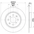 HELLA PAGID 8DD 355 122-531 - Jeu de 2 disques de frein arrière