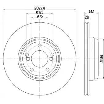 HELLA PAGID 8DD 355 122-621 - Jeu de 2 disques de frein arrière