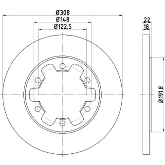 Jeu de 2 disques de frein arrière HELLA PAGID OEM 1815600