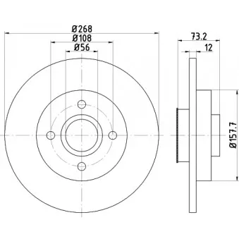 HELLA PAGID 8DD 355 123-261 - Jeu de 2 disques de frein arrière