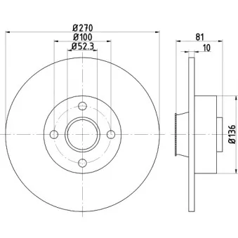Jeu de 2 disques de frein arrière HELLA PAGID OEM 7701207898