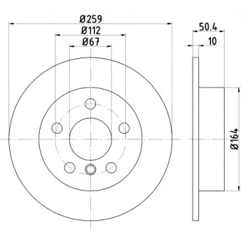 Jeu de 2 disques de frein arrière HELLA PAGID OEM 34216799383