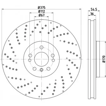 Jeu de 2 disques de frein avant HELLA PAGID OEM A1664210912