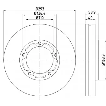 HELLA PAGID 8DD 355 125-111 - Jeu de 2 disques de frein avant