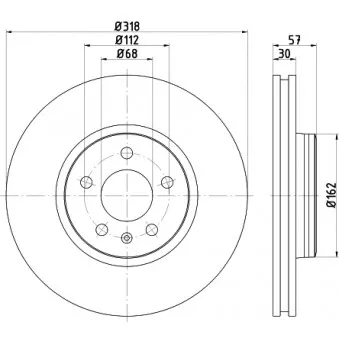 HELLA PAGID 8DD 355 125-181 - Jeu de 2 disques de frein avant