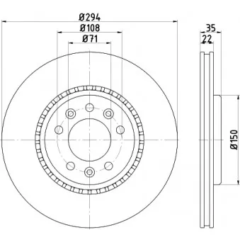 Jeu de 2 disques de frein arrière HELLA PAGID OEM 1616394580