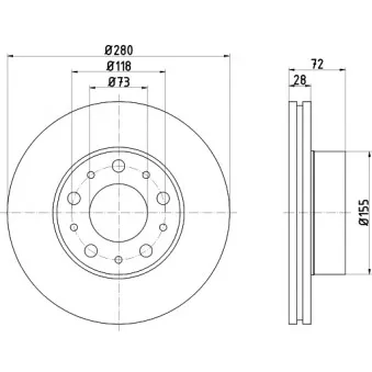 Jeu de 2 disques de frein avant HELLA PAGID OEM 1612435180