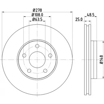 Jeu de 2 disques de frein avant HELLA PAGID OEM AV611125DB